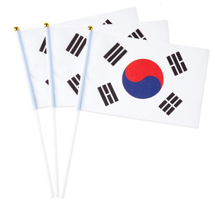 Handheld Korean Flag (3pcs)